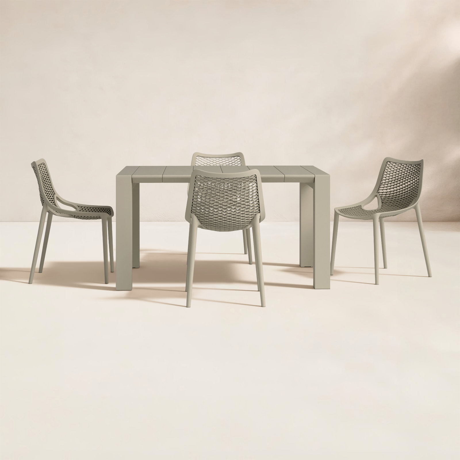 Asherton 39" Patio Dining Set, Taupe