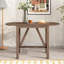 Ensemble de table de salle à manger à hauteur de comptoir en bois 3 pièces avec 2 chaises rembourrées pour petit espace, brun-131276849-131276852-131276854-131276856