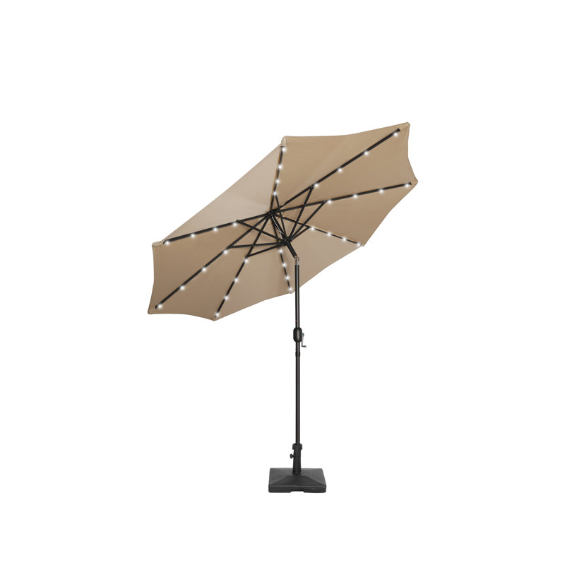 Parasol de marché éclairé 108 po x 108 po Pierrpoint, Beige