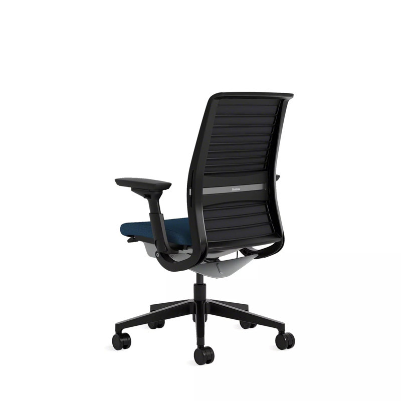 Think® Task Chair, Black, Hard Floor Casters, Cobalt
