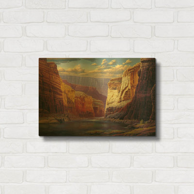 «The Gallery Merge» par R. Hed, art mural en métal doré, 24 po x 16 po