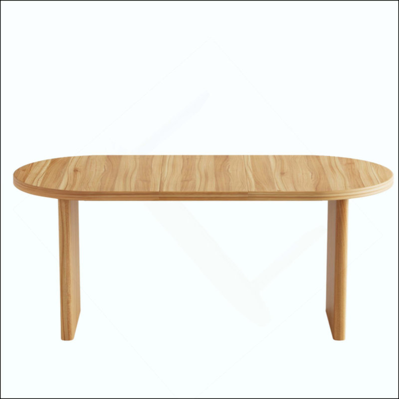 Table de salle à manger extensible moderne avec rallonge amovible, Noyer naturel