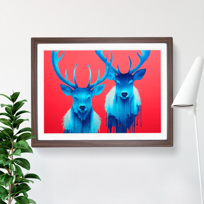 Two Stags Vol.1 Abstract 1 Piece Single Picture Frame Wall Art