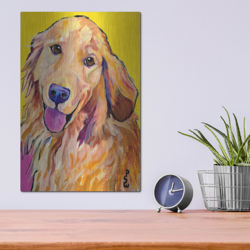 Art mural en métal luxueux «Molly» par Pat Saunders-White, 12 po x 16 po