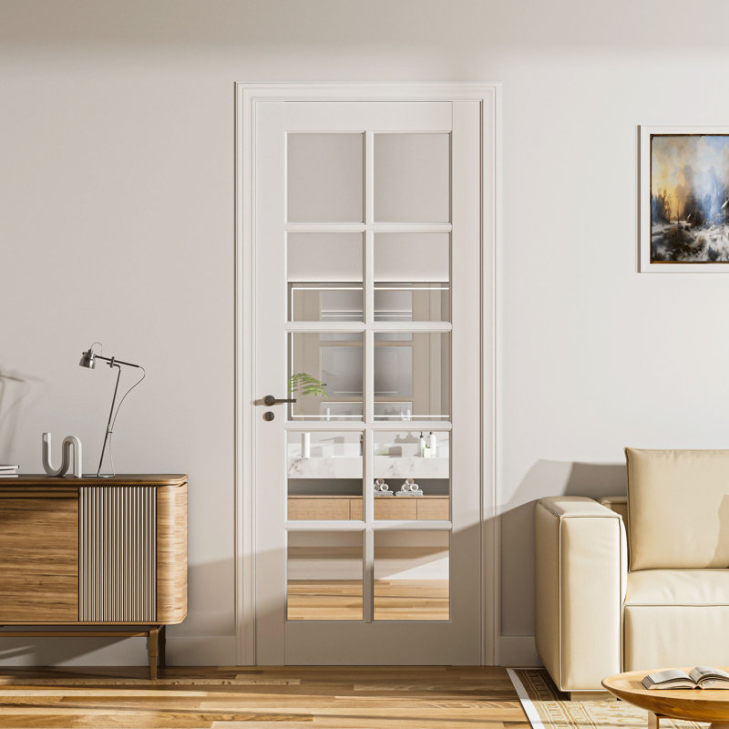 Porte intérieure en verre massif apprêté à 28 portes en verre clair 28 po x 80 po H 28 po x 80 po, 28 po x 80 po