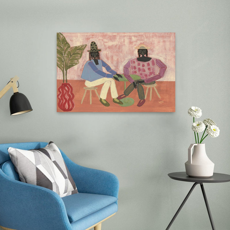 «With A Friend», art moderne de l'architecture végétale colorée, H 16 po x l 24 po