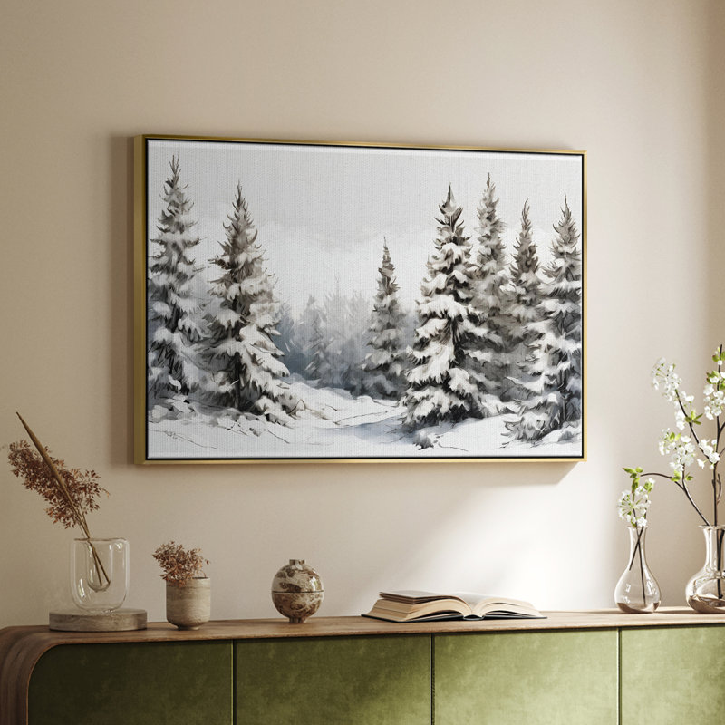 «Vintage Landscape - CXC III» sur, Toile avec cadre flottant or, H 17 po x l 25 po x P 2 po