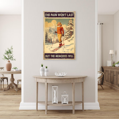 Woman Skiing The Pain Wont Last On Canvas Graphic Art