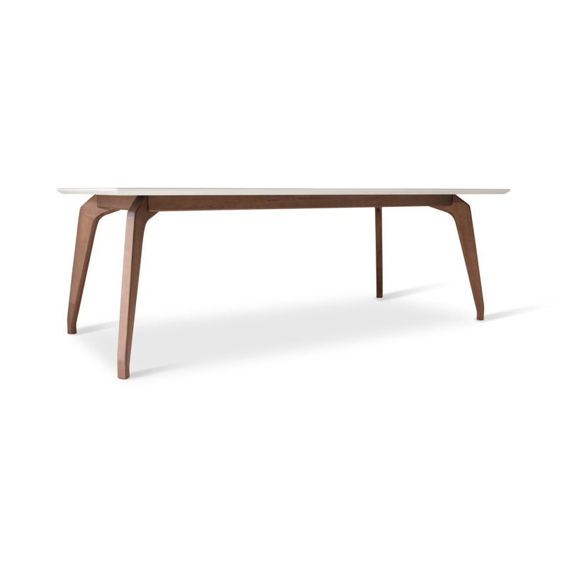 Modern Brazilian Glass Dining Table, Off White, 29.5" H x 86.5" L x 43.5" W