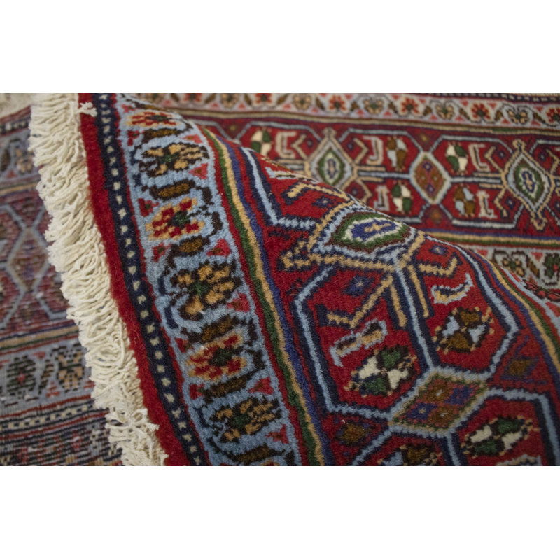 One-of-a-Kind Rectangle 4'" X 5'2" 1990s Wool Area Rug in Purple/Navy