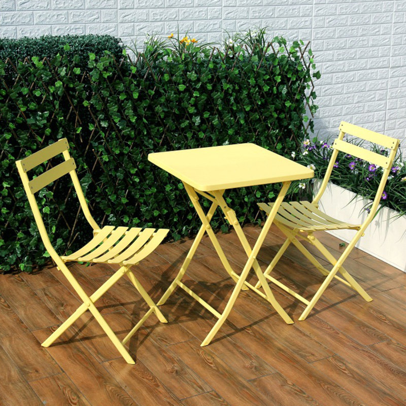 Ensemble bistro 3 pièces de terrasse et chaises pliables
