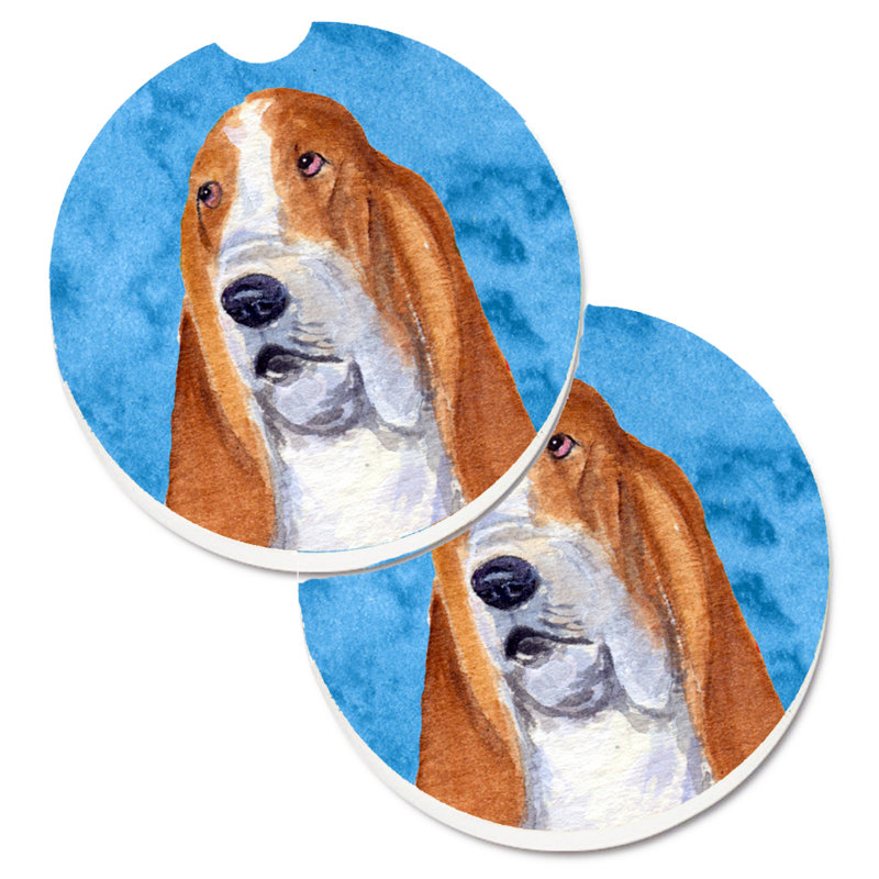 Sous-verre barbu collie voiture, Basset hound brun