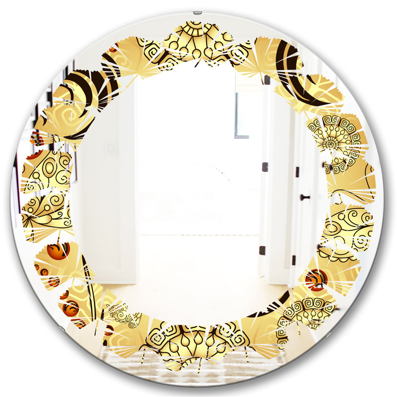 Miroir mural Leaves Luxury I, H 23,6 po x l 23,6 po