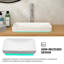 19"X12" White Semi-Recessed Ceramic Bathroom Sink - Countertop Vessel Design-120676348