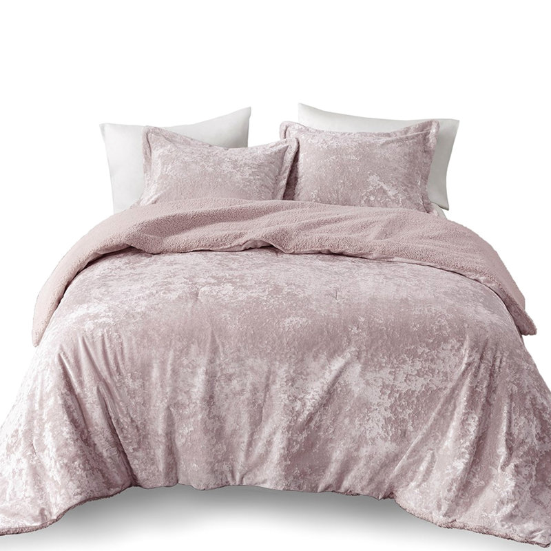 Édredon pour lit double / grand lit - Velours doux et mauve