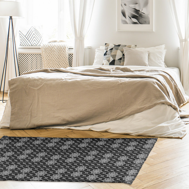 Tapis de zone noir treillis classique Mcguigan, Oui