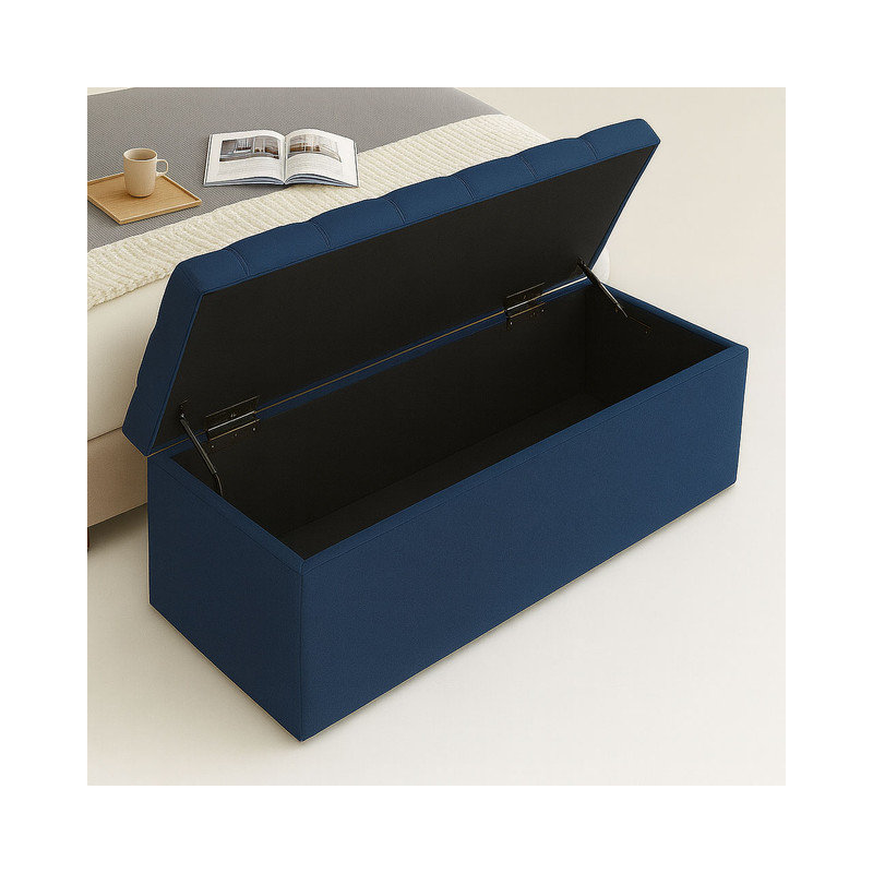 Divan Chesterfield Wide Velvet Rectangle Solid Color Standard Ottoman Box with Storage, 40cm H x 180cm W x 40cm D