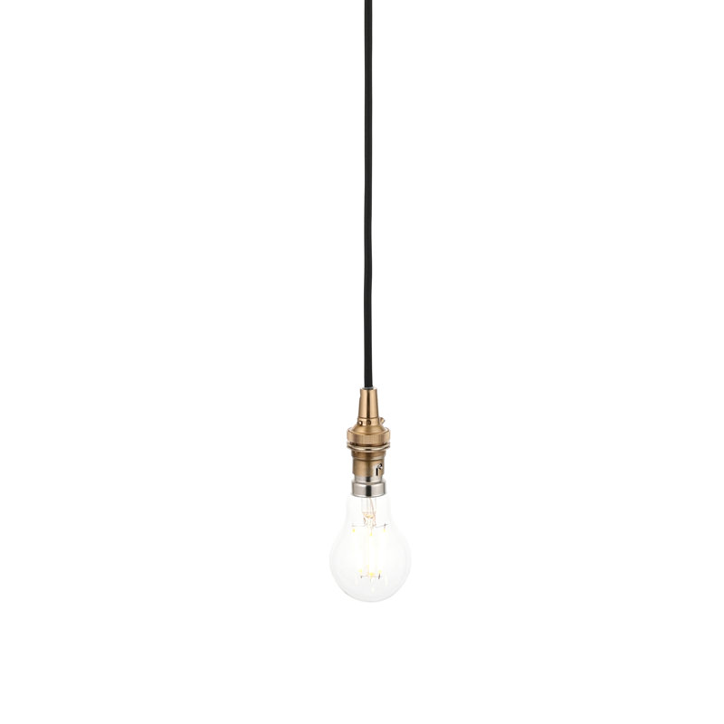 Elton Cable Set for B22 lightbulb, Brass/Black