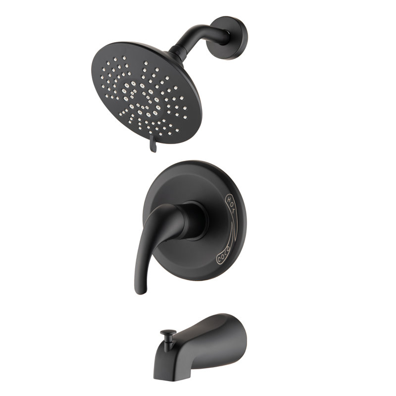 Douche relaxante en laiton noir mat moderne à contrôle de température sans effort