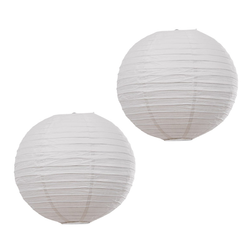 30cm H Paper Round Pendant Shade ( C-Clip ) in White