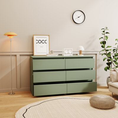 Large 6 Drawers Chest Of Drawer Dressers Table
