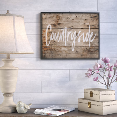 «Countryside», art textuel en bois vieilli