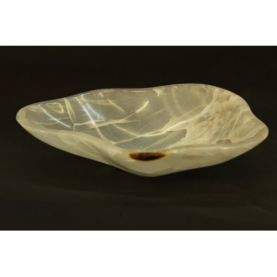 Petit centre de table en onyx blanc