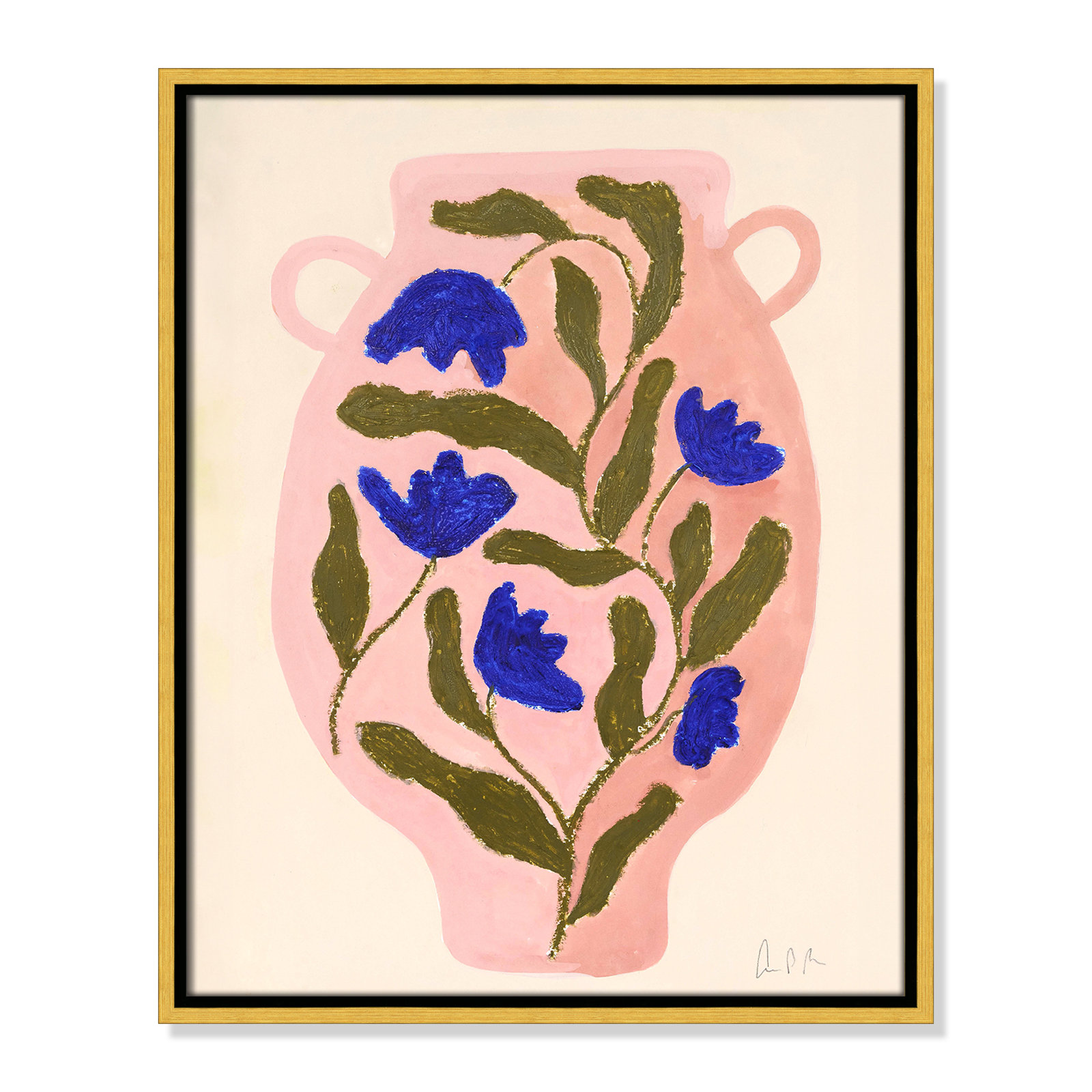 Vase No. 01 Print by Camilla Bergqvist, 21.5" H x 17.5" W, Gold