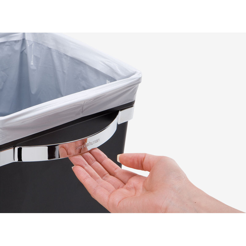 Simplehuman 30 L/ 8 Gallon Under Counter Kitchen Cabinet Pull-Out Trash Can, Heavy-Duty Steel Frame