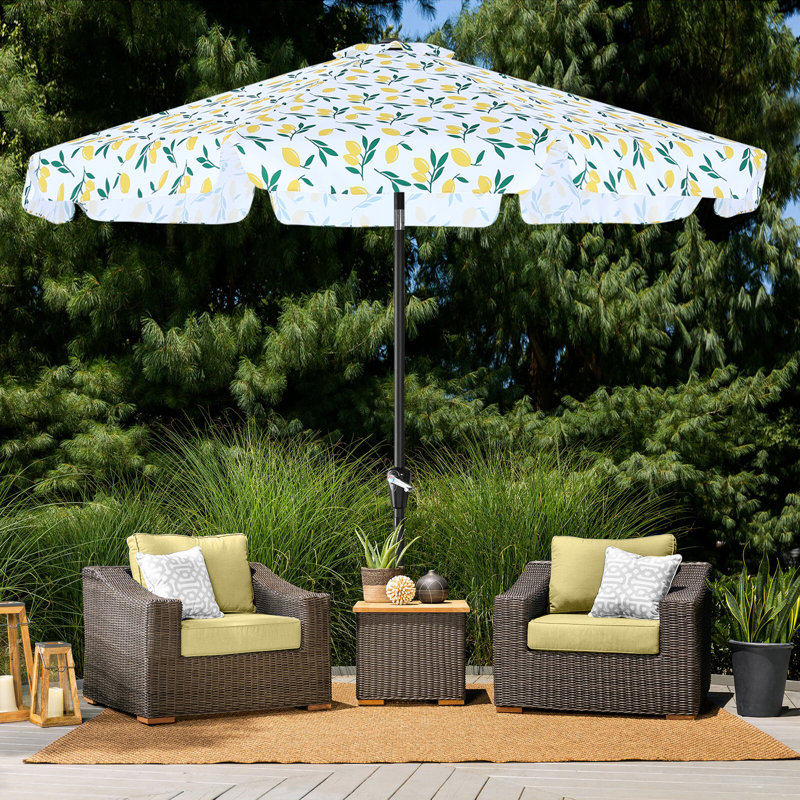 Parasol de marché 9 pi Hobert, Citron jaune, H 94,5 po x l 106 po x P 106 po