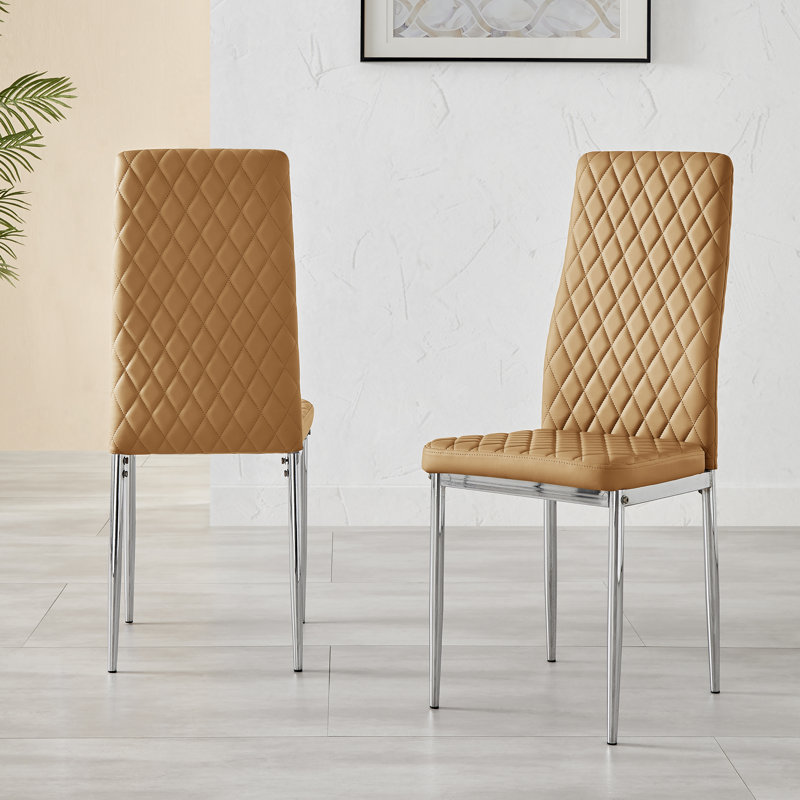 Eubanks Dining Set with 4 Chairs, Mustard Yellow