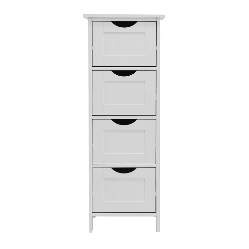 Armoire de rangement blanche pour salle de bain, armoire autoportante avec tiroirs