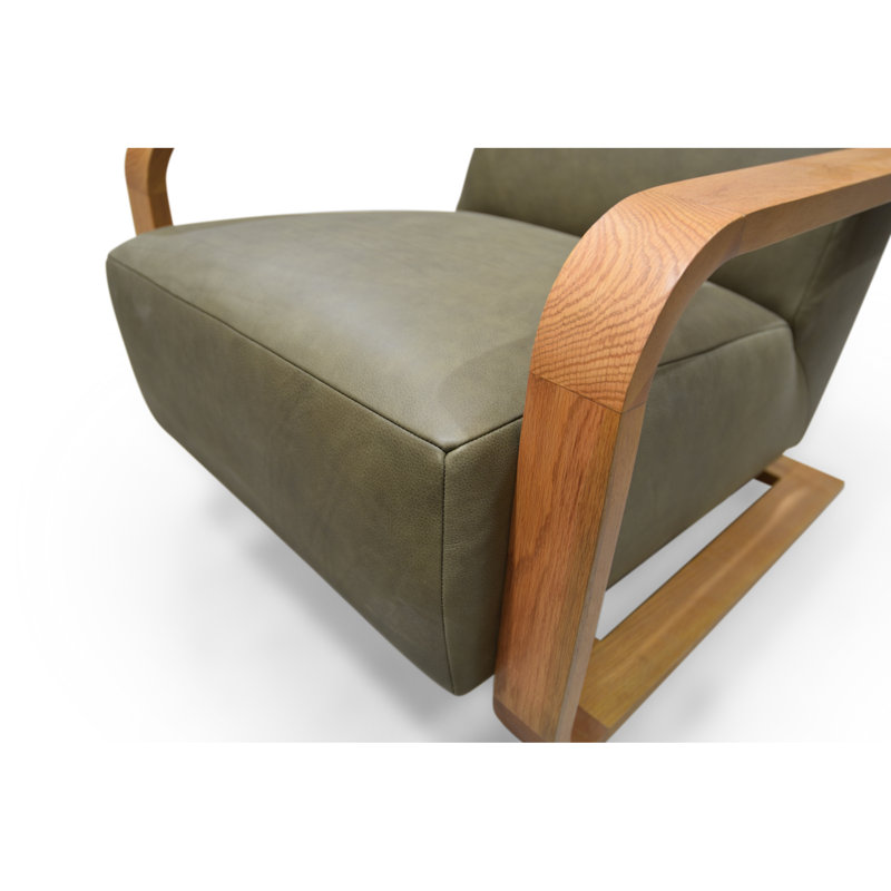 Eckersley Lounge Chair Olive Leather, Green