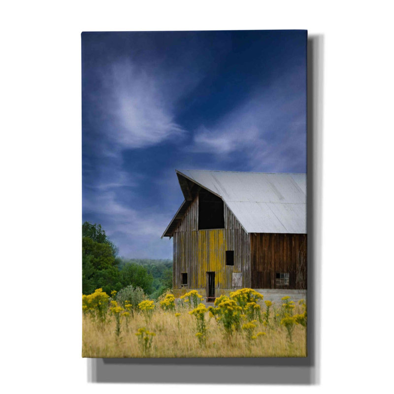 «Gerhilde Old Barn In A Summer Field on Canvas» par Don Schwartz, reproduction, H 26 po x l 18 po x P 0,75 po