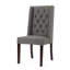 De 2 chaises de salle à manger avec dossier haut, gris foncé, structure en bois de bouleau, tissu gris-1045037638