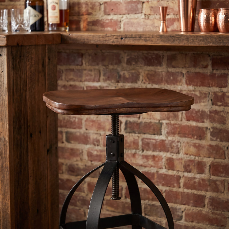 Tabouret pivotant en bois massif Bridgeview