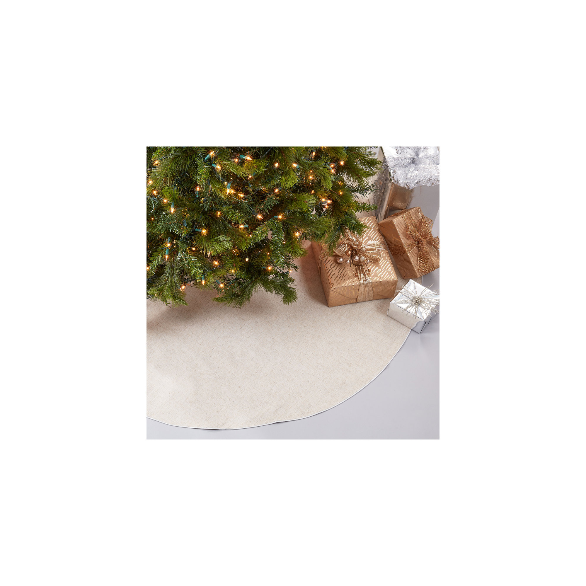 Nylah Tree Skirt, Silver, 56"