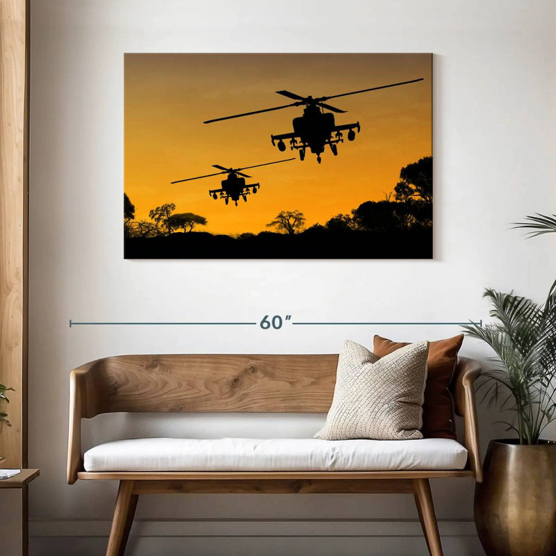 Mait Helicopter Sunset Operation, 30" H x 45" W