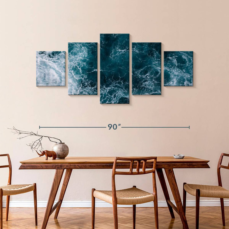 Gillard Blue Ocean Waves, 42" H x 92" W