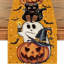 Halloween Table Runner 33 x 183cm, Painting Ghost Pumpkins Boo Table Runner, Halloween Table Decoration for Home Holiday Kitchen Dining Party Decor