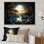 «Dreamy Moonlit Jungle I», art mural abstrait