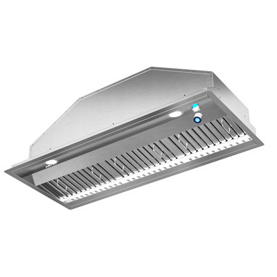 36" 900 CFM Convertible Insert Range Hood In Stainless Steel With Carbon Filters, LED Lights And Knob Control