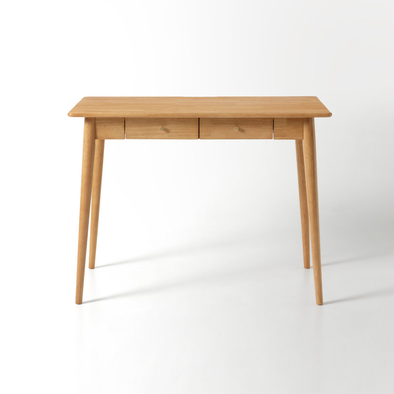 Bureau 39 po en bois massif avec tiroir MCM, 39.4"W x 20.5"D, Yellow