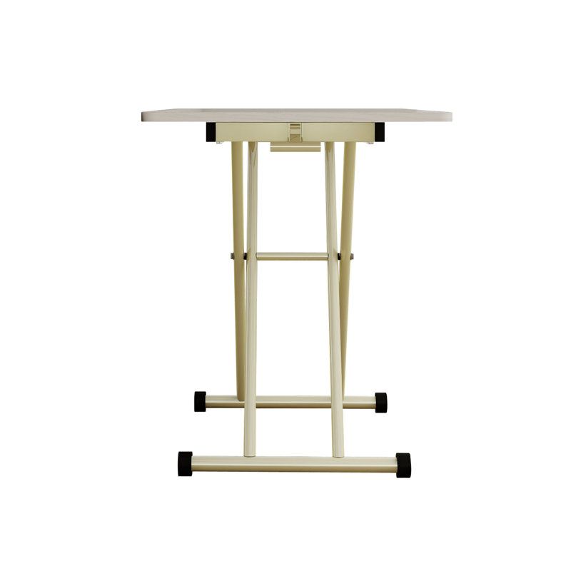 Table pliante réglable en hauteur, table haute, intérieur et extérieur, table portative, aucun assemblage requis (blanche)