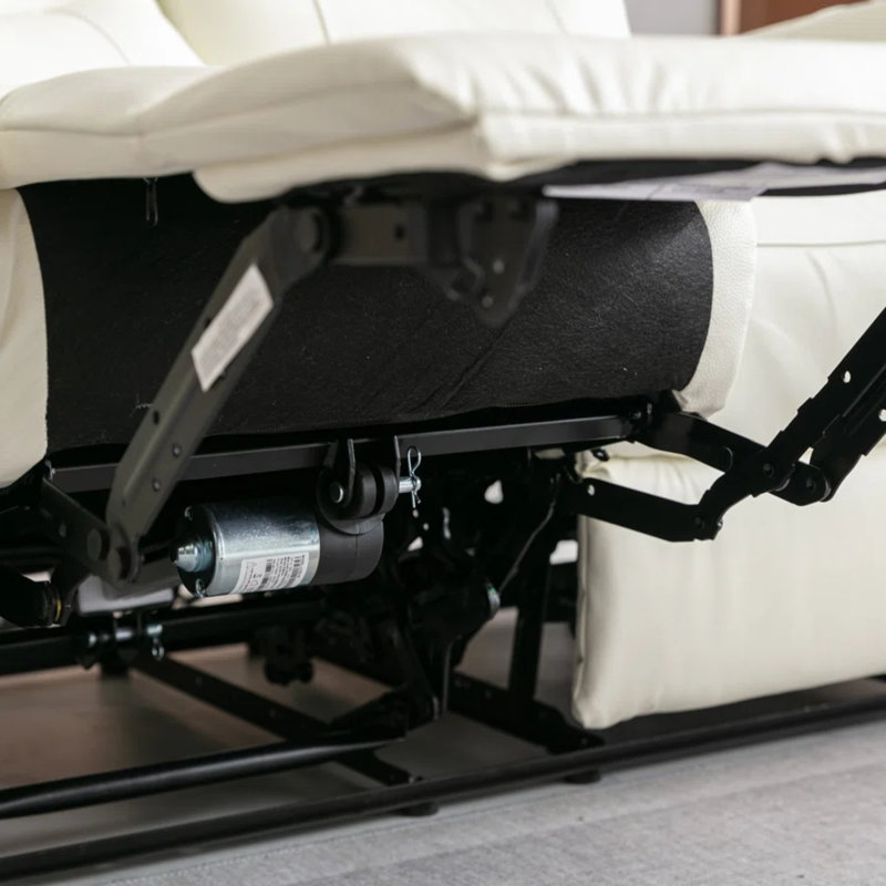 Viradis 52.4" Genuine Leather Zero Clearance Recliner Power Reclining Loveseat With USB Port, 2-Seater Recliner Couch