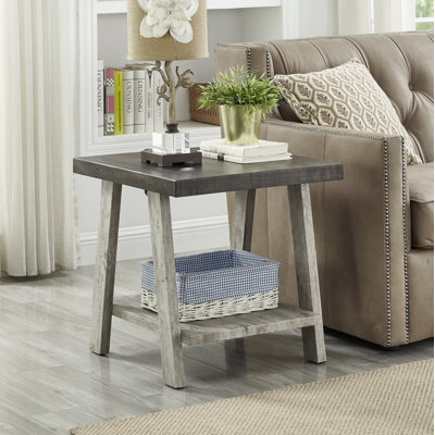 Table de bout en bois à deux tons Athènes
