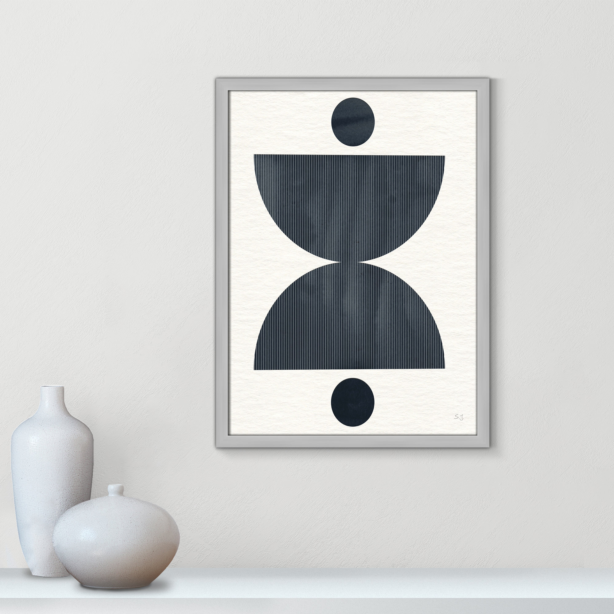 Eclipse II by Susan Jill, Matte Silver Framed, 23" H x 17" W x 0.75" D