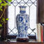 24" Blue And White Floral Porcelain Fishtail Vase-709528133-709528137