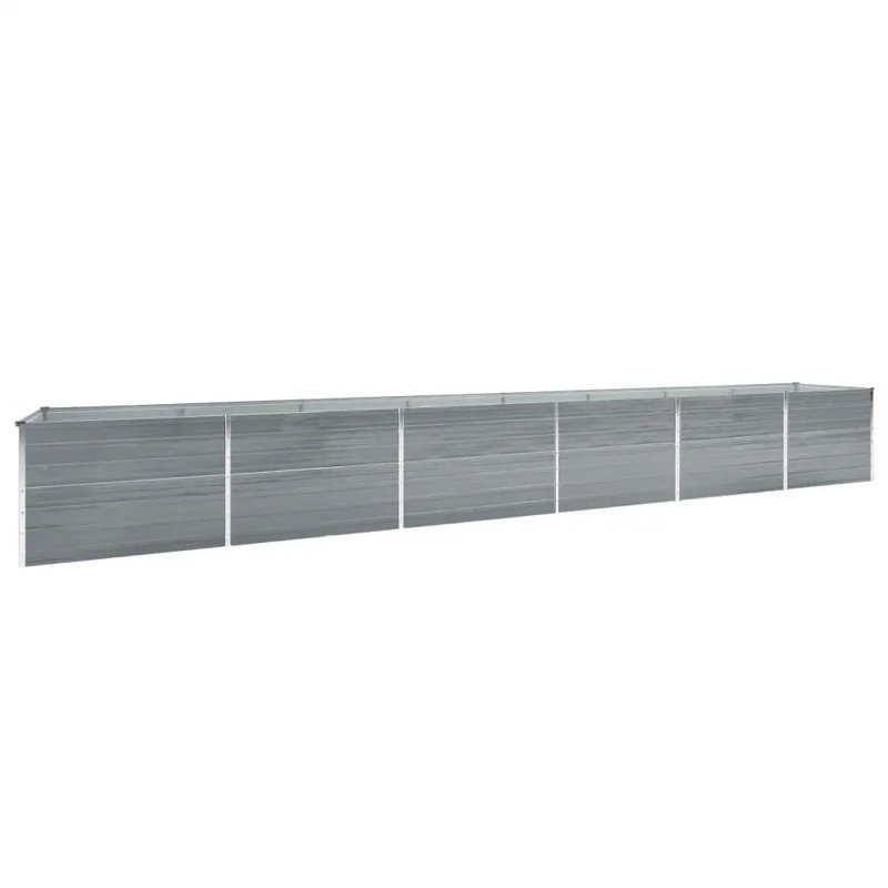 Edmund Outdoor Raised Garden Bed, 45cm H x 80cm W x 600cm L, Grey
