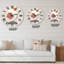 Feuille de palmier tropical et formes géométriques abstraites III - horloge murale moderne-60328621